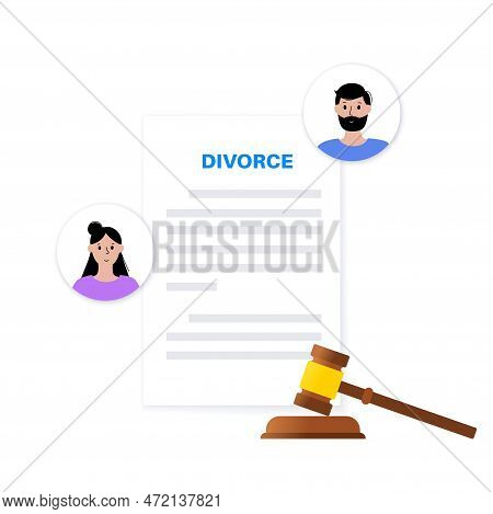 Divorce Certificate Concept. Official Paperwork Process Of Terminating A Marriage Or Marital Union. 