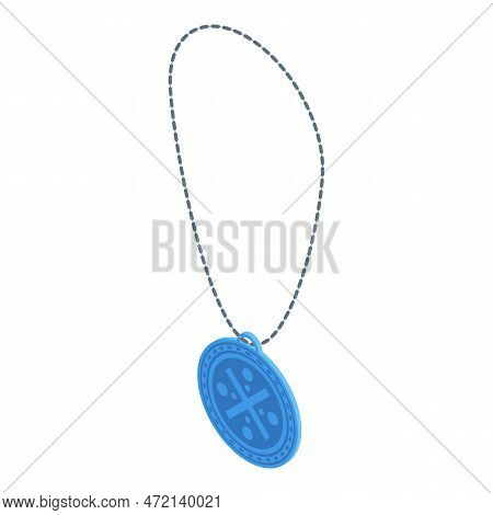Blue Gem Amulet Icon Isometric Vector. Magic Design. Hand Game