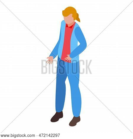 Woman Trucker Icon Isometric Vector. Truck Driver. Cargo Worker