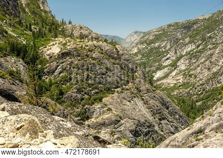 Canyon Begins To Form Between The Granite Walls In The Backcountry Of Yosemite National Park