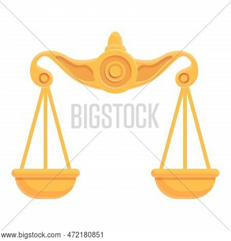 Ancient Greece Scales Icon Cartoon Vector. Greek Art. Culture Antic