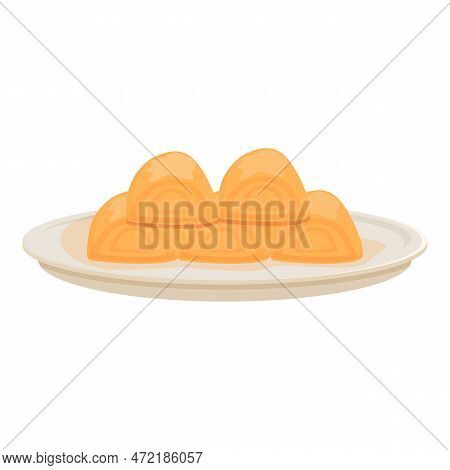Crispy Spring Roll Icon Cartoon Vector. Food Menu. China Meal