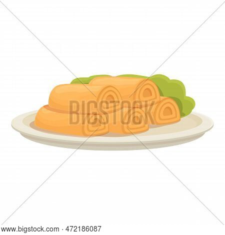 Tasty Spring Roll Icon Cartoon Vector. Food Cuisine. Taiwan Dinner