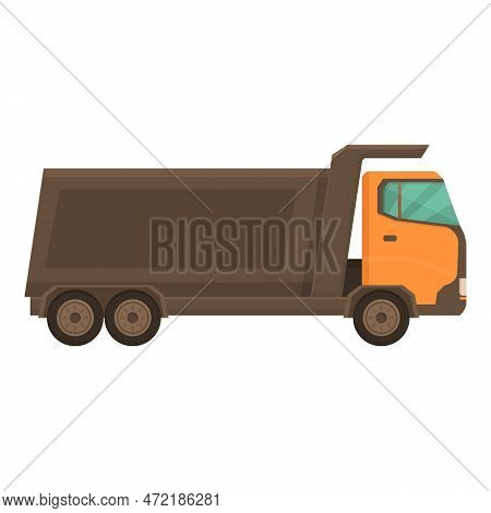 Machine Truck Icon Cartoon Vector. Tipper Unload. Container Drive