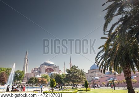 Istanbul, Turkey - May 22, 2022: Picture Of The Ayasofya Camii Mosque, Also Called Haghia Sophia, A 