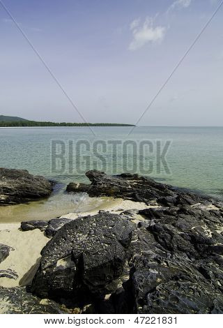 Samila praia na província de Songkhla, Tailândia