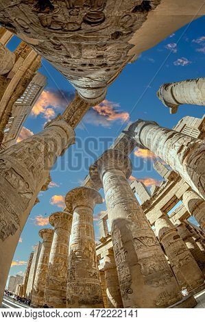 Aspects From The Karnak Temple Complex, A Mix Of Ancient Egyptian Temples And Pylons Near Luxor, Egy