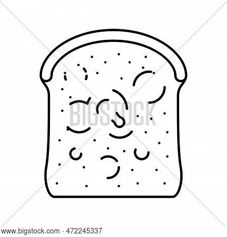 Bread Rotten Food Line Icon Vector. Bread Rotten Food Sign. Isolated Contour Symbol Black Illustrati