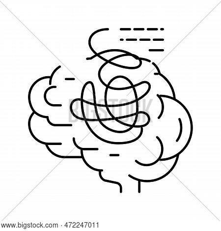 Rhink Brain Human Line Icon Vector. Rhink Brain Human Sign. Isolated Contour Symbol Black Illustrati