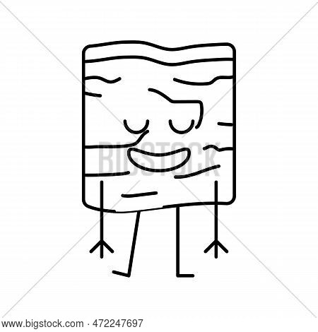 Lard Meat Character Line Icon Vector. Lard Meat Character Sign. Isolated Contour Symbol Black Illust
