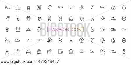 Clothes, Fashion Line Icons. Vector Illustration Included Icon As Jacket, Winter Coat, Sweatshirt, D