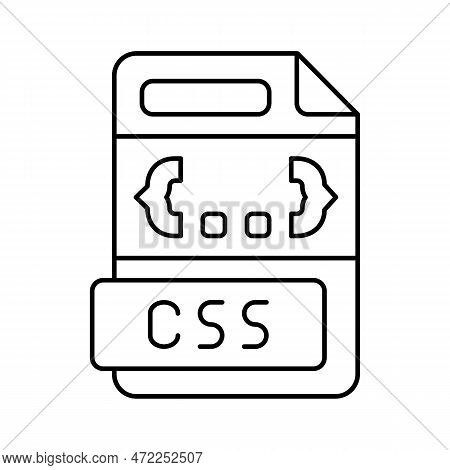 Css File Format Document Line Icon Vector. Css File Format Document Sign. Isolated Contour Symbol Bl
