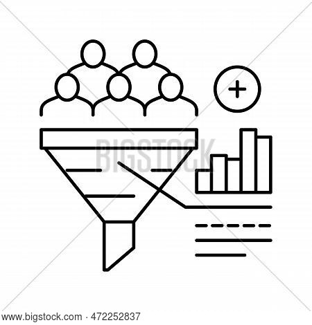 Increase Mqls Line Icon Vector. Increase Mqls Sign. Isolated Contour Symbol Black Illustration