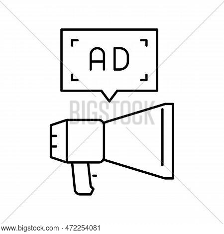 Public Service Advertising Line Icon Vector. Public Service Advertising Sign. Isolated Contour Symbo