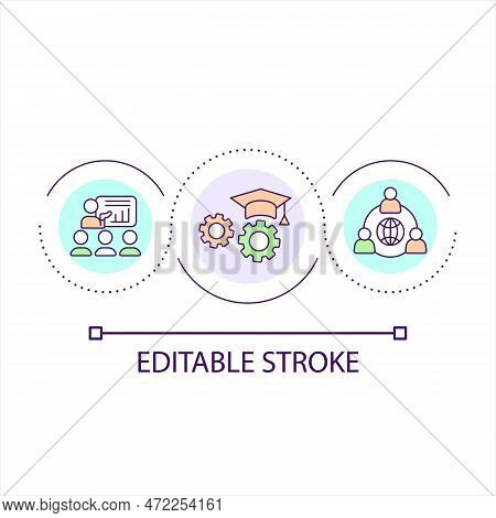 Teambuilding And Staff Training Loop Concept Icon. Improve Employees Skills. Corporate Education Abs