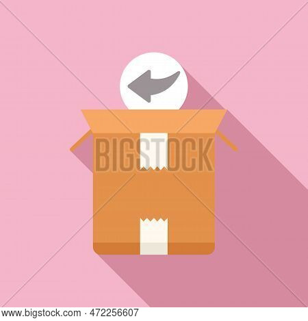 Return Stock Box Icon Flat Vector. Parcel Delivery. Web App
