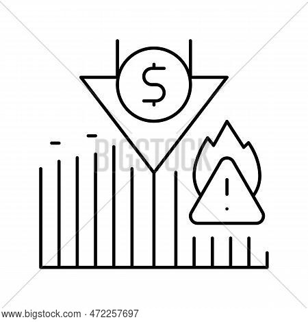 Sudden Change Market Trends Financial Crisis Line Icon Vector. Sudden Change Market Trends Financial