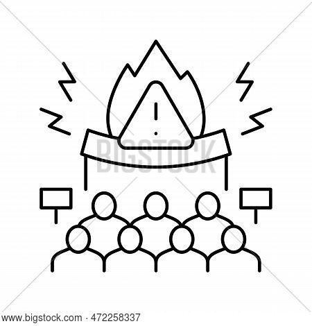 Confrontational Crisis Line Icon Vector. Confrontational Crisis Sign. Isolated Contour Symbol Black 
