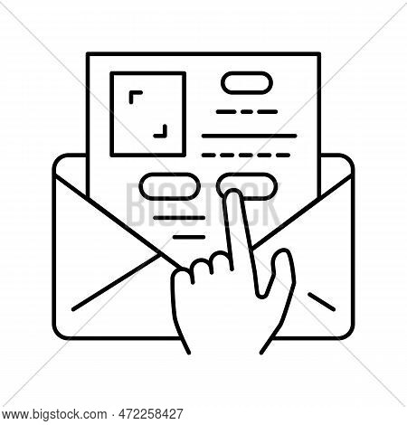 Email List Segmentation Marketing Line Icon Vector. Email List Segmentation Marketing Sign. Isolated