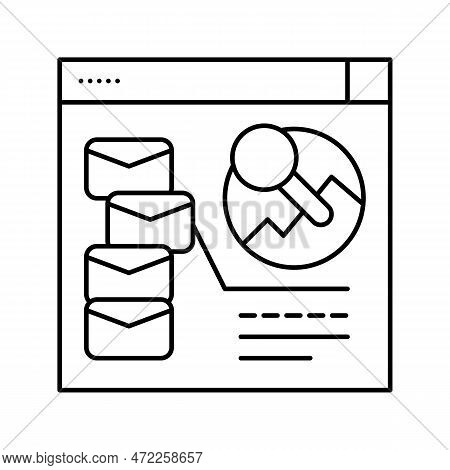 Track Email Campaigns Marketing Line Icon Vector. Track Email Campaigns Marketing Sign. Isolated Con