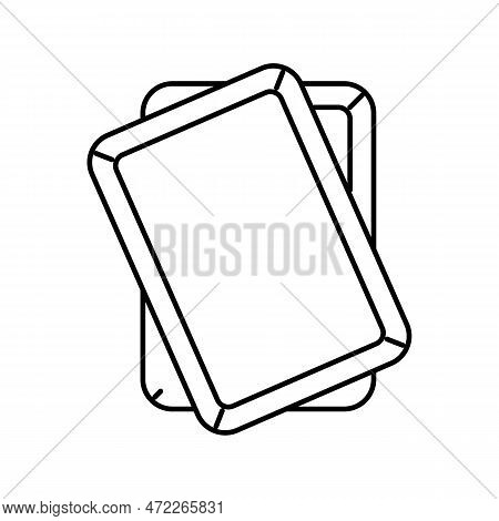 Aluminum Sheet Pan Kitchen Cookware Line Icon Vector. Aluminum Sheet Pan Kitchen Cookware Sign. Isol
