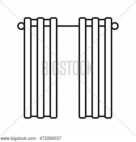 Curtain Living Room Line Icon Vector. Curtain Living Room Sign. Isolated Contour Symbol Black Illust
