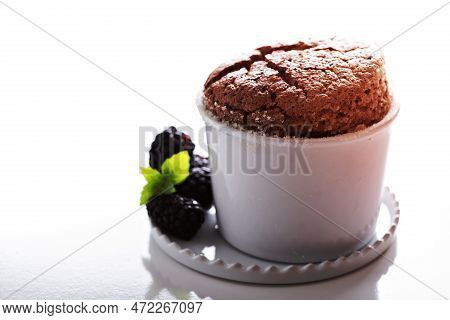 Chocolate Souffle With Thick Chocolate Ganache Glaze