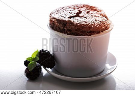 Chocolate Souffle With Thick Chocolate Ganache Glaze