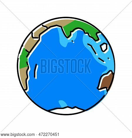 Indian Ocean Map Color Icon Vector. Indian Ocean Map Sign. Isolated Symbol Illustration