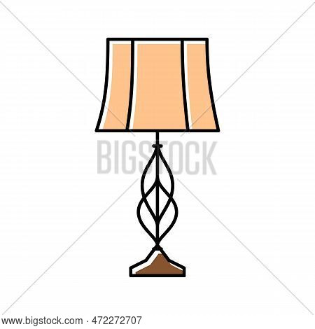 Decor Table Lamp Color Icon Vector. Decor Table Lamp Sign. Isolated Symbol Illustration