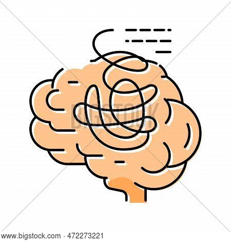 Rhink Brain Human Color Icon Vector. Rhink Brain Human Sign. Isolated Symbol Illustration