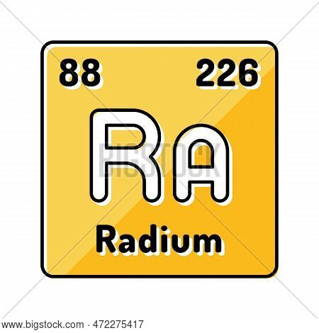 Radium Chemical Element Color Icon Vector. Radium Chemical Element Sign. Isolated Symbol Illustratio