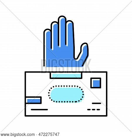 Nonlatex Gloves First Aid Color Icon Vector. Nonlatex Gloves First Aid Sign. Isolated Symbol Illustr