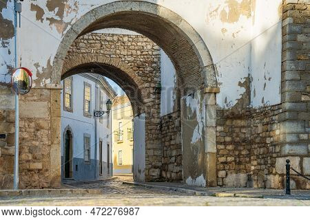 One Of 4 Entrances To The Old Town In Faro, Algarve, Portugal