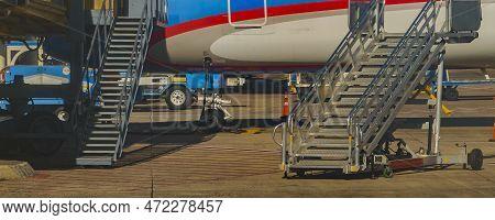 Plane Parked At Airport, Aeroparque, Buenos Aires