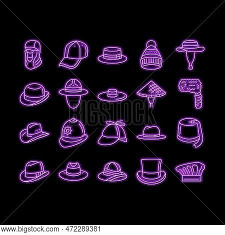 Construction Crane House Work Neon Light Sign Vector. Building Industry, Civil Architecture, Build W