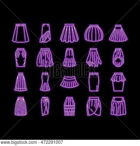 Chain Metal Connection Link Neon Light Sign Vector. Steel Object, Element Iron, Strong Abstract Stre