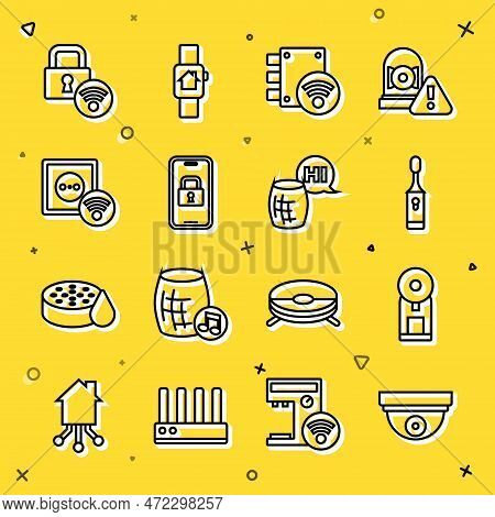 Set Line Motion Sensor, Smart Coffee Machine, Electric Toothbrush, Digital Door Lock, Electrical Out