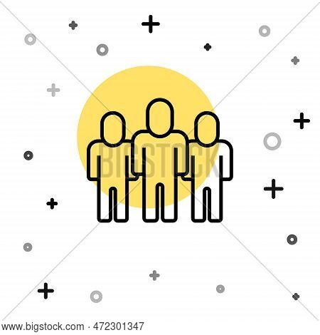 Black Line Project Team Base Icon Isolated On White Background. Business Analysis And Planning, Cons