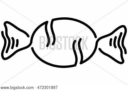A Symbolically Represented Bonbon Of A Rounded Shape With Spaces