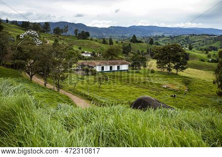 Colombian Country House - Basic And Rustic Peasant Construction. Entrerrios, Antioquia