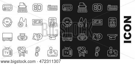 Set Line Joystick, Waist Bag Of Banana, Cassette Tape Player, 90s Retro, Yoyo Toy, Music Cd, Pager A