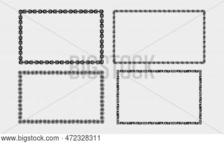 Frame Display Square Rectangle Interface Element Set Vector Monochrome Photo Frame For Design Projec
