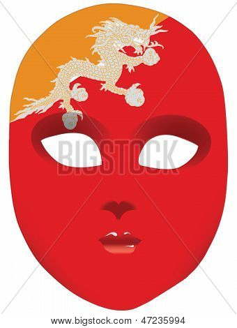 Flag Of Bhutan On The Mask