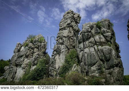 Externsteine Germany Is A Sandstone Rockformation Whose Withered Shapes Have Talked To The Mystic Si