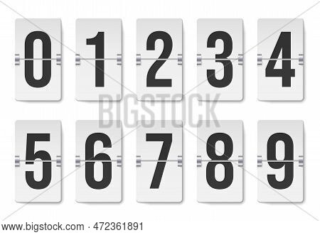 Counter Numbers. Countdown Mechanical Scoreboard, Timer Remaining Indicator Or Arrival Time Panel, F