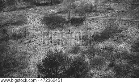 Men Dressed As Us American Soldiers Of Usa Infantry Of World War Ii Run In Attack In Spring Autumn D