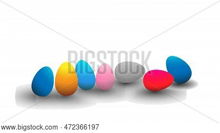 Easter Day Colorful Eggs Row Png Image