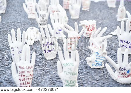 Buenos Aires, Argentina; March 8, 2023: Artistic Intervention Carried Out During The International F