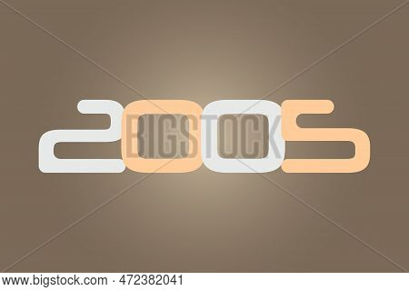 Year 2005 Numeric Typography Text Vector Design On Gradient Color Background. 2005 Historical Calend